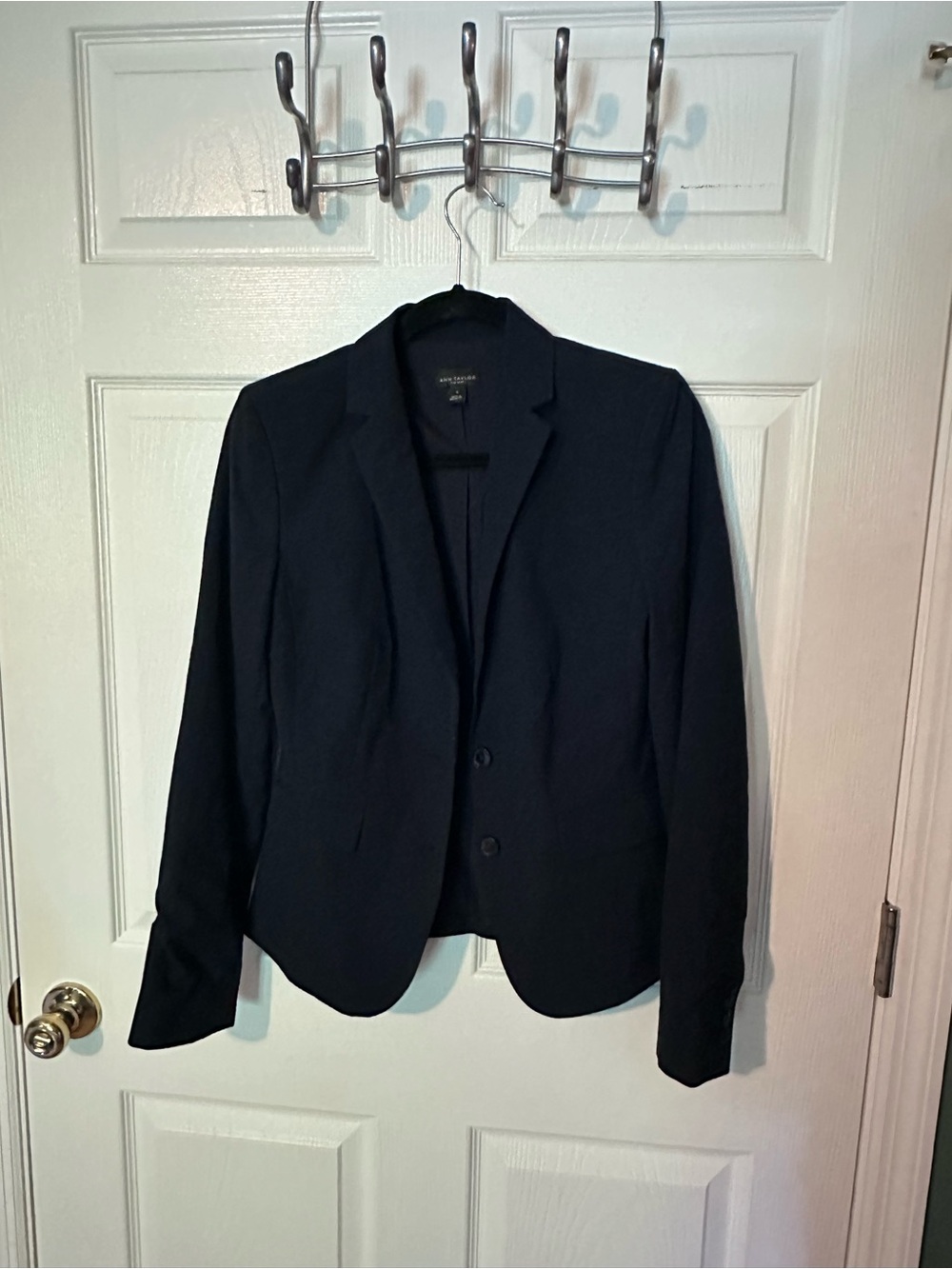 Ann Taylor Navy Tailored Two-Button Blazer